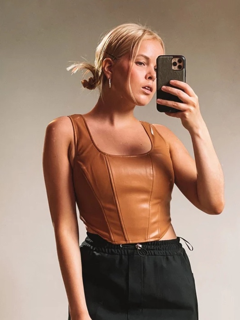 NWT Tan Corset Top Size S by ArtcareShop Retail $65